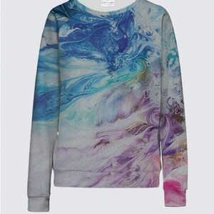 Colorful Abstract Print Lightweight Sweatshirt